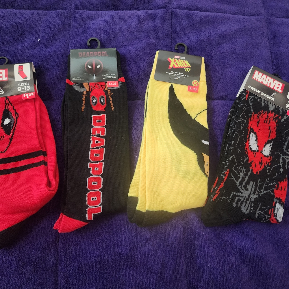 Marvel Men's Character Socks - Black, Red, Yellow
